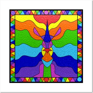 Stained Glass Unicorn Posters and Art